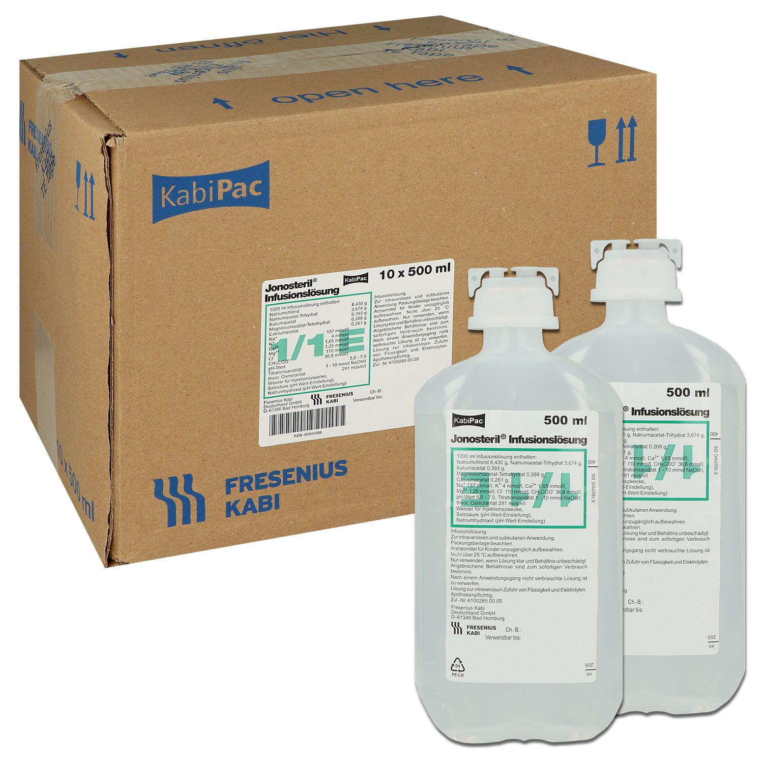 Jonosteril Plastik Infusionslösung, Packung á 10 x 500 ml