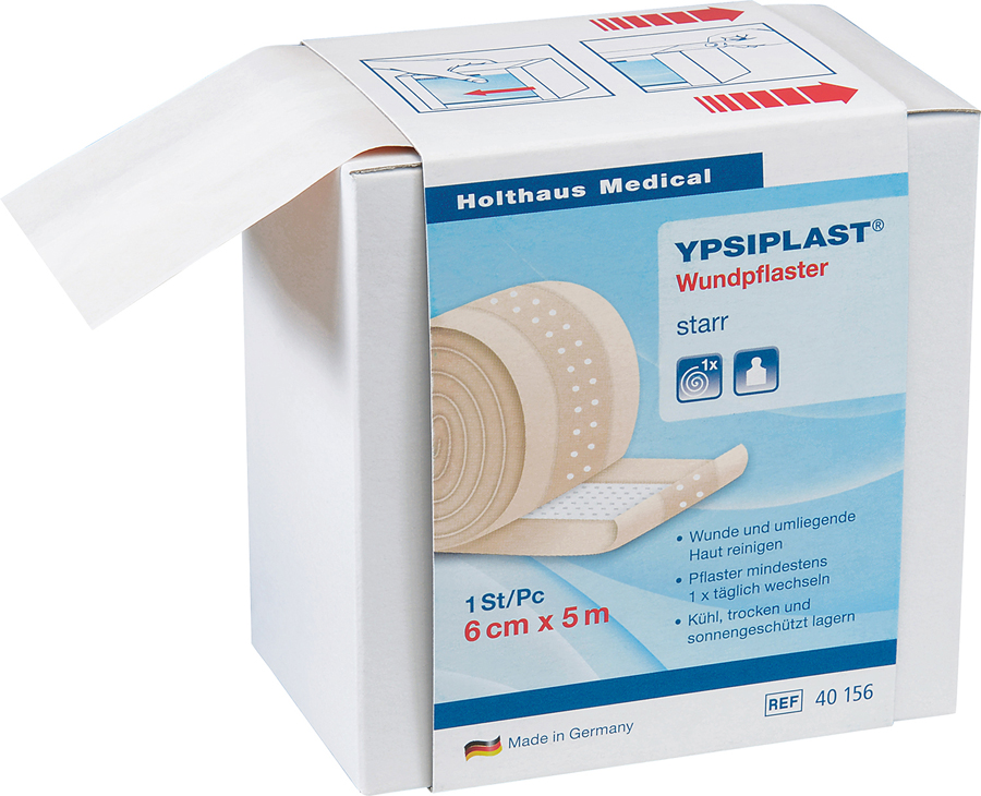 YPSIPLAST Wundpflaster, starr, 6 cm x 5 m, 1 Packung